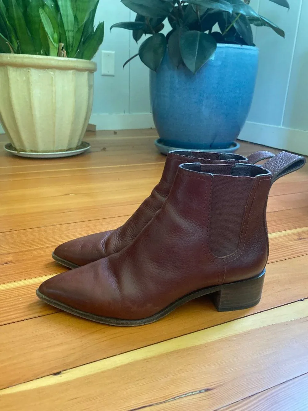 Loeffler Randall Nellie Chelsea Boots - Brown Leather - Size 8